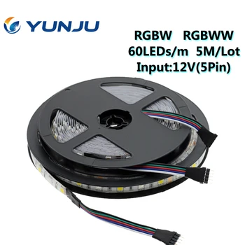 LED Juosta 5050 DC12V 60LEDs/m 5m/daug Lankstus LED Šviesos RGB RGBW 5050 LED Juosta
