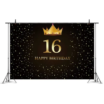 Saldus 16 Birthday Party Blizgučiai Fone Apdailos 16 metų Šalies Sienų Dekoras Įvykio Fone Reklama