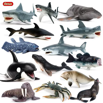 Oenux Gyvybei Jūroje Povandeninį Pasaulį Banginis Ryklių, Vėžlių, Krabų Veiksmų Skaičius, Akvariumas Vandenyno Jūrų Gyvūnų Modelį PVC Švietimo Žaislas Vaikams