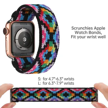 Toyouths Elastinga Scrunchie Diržu, Apple Watch SE 38mm 40mm Laisvalaikio Pakeitimo Juostos iwatch Serijos 6 5 4 3 2 1 42mm 44mm