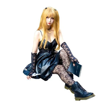 Death Note Misa Amane Odos Imitacijos Suknelė Seksualus Vienodas Cosplay Kostiumai, pilnas komplektas dovanų karoliai