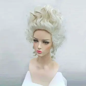Marie Antoinette Perukai Princesė Vidutinio Garbanotas Plaukų Cosplay Perukas + Perukas Bžūp