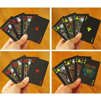 Juoda PVC Pokerio Vandeniui Plastikinis Kortų Šalies stalo Žaidimas Šveitimas Pokerio Kortos Kūrybos Dovana, Patvarus Pokerio