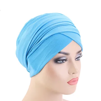 NAUJAS Prabangus plisuotos Medvilnės magija Turbaną hijab Galvos Wrap Papildomų Ilgas vamzdis indijos Headwrap Šalikas, Kaklaraištis