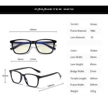 TR90 stabdžių mėlynos šviesos spindulių radiacija akinius kompiuterinių žaidimų akiniai vyrams, moterims, mėlyna blokuoja, blokatorius, Akiniai gafas luz