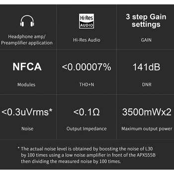 Įdaras L30 Hi-Res Audio NFCA Modulius, Ausinių Stiprintuvo Preamplifier Programą su 3 Žingsnis Įgyti 3500mW*2 išėjimo galia 6.35 mm