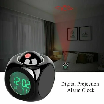 Skaitmeninis Laikrodis LED Projektorius Temperatūros Termometras, Stalas Laikas, Data, Ekrano Projekcijos Kalendorius USB Įkroviklį, Stalo Laikrodis