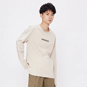 T-marškinėliai vyrams, ilgomis rankovėmis 2020 metų vasaros nauji marškinėliai medvilnės Honkongo stilius, spausdinta dugno marškinėlius vyras prekės tendencija