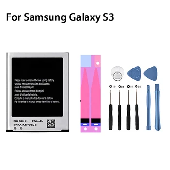 Baterijos Samsung Galaxy S5 S6 S7 S8 S4 S3 Didelės Talpos Bateria Pakeitimo Batterie Su Įrankiu Lipdukas Nulinio Ciklo