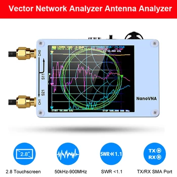 2.8 colių LCD Ekranas NanoVNA Nano VNA Vektoriaus Tinklo Analizatorius Antenos Analizatorius Stovi Banga MF HF VHF UHF Genijus 50KHz-300MHz