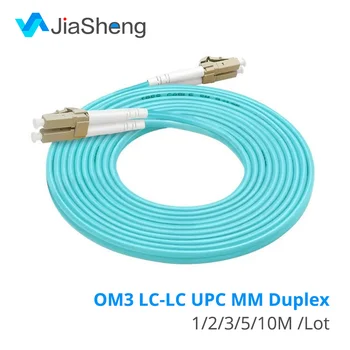 10VNT OM3 LC-LC UPC Multimode Dvipusis 2.0 mm arba 3.0 MM Fiber Optic Patch Cord, LC-LC fiber optic patch kabelis