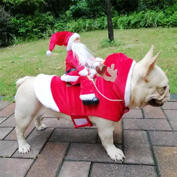Šunelis Kalėdų drabužius Santa Claus žirgais elnio Kailio Striukė Augintiniai Kalėdų Šunų Drabužiai, Kostiumai Didelis Šuo, ar Mažas Šuo