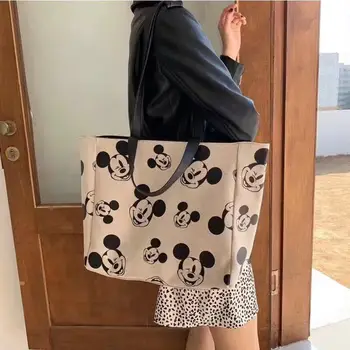 2020 naujas Disney korėjos drobė maišelis didelės talpos nešti maišą Mickey mouse moterų mados spausdinti pečių kuprinė įstrižainė