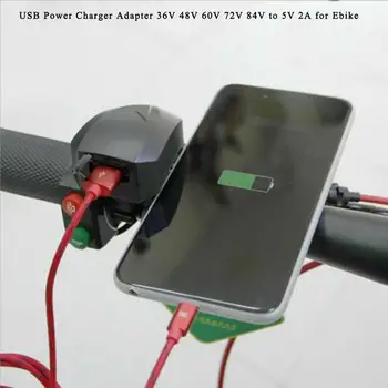 USB Maitinimo Įkroviklis Rankenos Adapterio 36V 48V 60V 72V 84V į 5V 2A for Ebike 22-25mm Tiesiai Rankenos Elektrinių Dviračių Nuoma