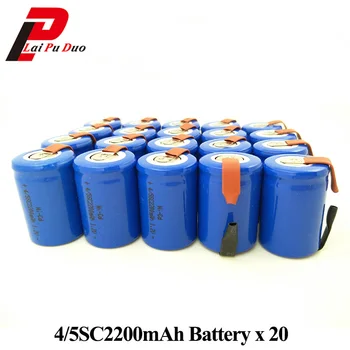 NI-CD 1.2 V, 2200mAh skaičius 4/5 SubC Sub 4/5SC Įkrovimo Baterija (akumuliatorius Tab Žaislas Automobilis Batteria 20 Vienetų Įtraukti