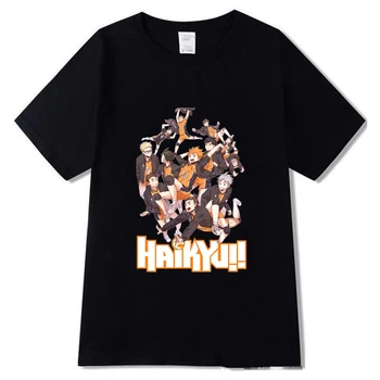 Haikyuu Marškinėlius trumpomis Rankovėmis Vasarą T-shirt Hinata Shoyo Unisex Kvėpuojantis Patogus Trišakiai Marškinėliai