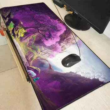 XGZ Fantazijos Violetinė Medžio Kraštovaizdžio Žaidimų Užraktas Krašto Pelės Mygtukai Didelis Kompiuterio Kilimėlis Guminis Stalas Kilimėlis Nešiojamas LOL ir Dota 2