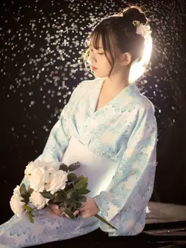 Moterų Tradicinis Japonų Stiliaus Drugelis Obi Kimono Yukata Suknelė Mergaitėms Geiša Sakura Spausdinti Kawaii Chalatas Cosplay Kostiumas