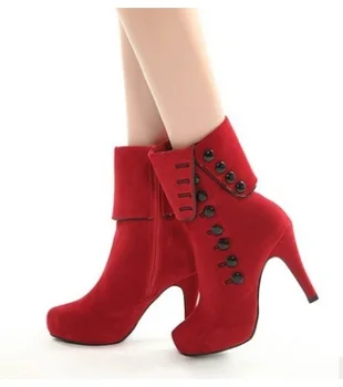 Gražus Madingų Moterų Batai nauji juodi batai Batai Platformos prekinio Ženklo Moterų Batai Rudens-Žiemos Batai raudonas Pliušinis 35-39 dydis
