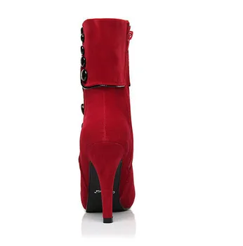 Gražus Madingų Moterų Batai nauji juodi batai Batai Platformos prekinio Ženklo Moterų Batai Rudens-Žiemos Batai raudonas Pliušinis 35-39 dydis