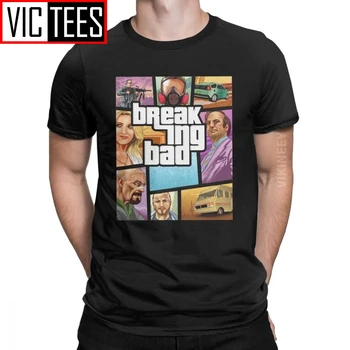 Karščiausios Theft Auto Breaking Bad Walter White Marškinėlius Vyrų Juokinga Medvilnės Crewneck Marškinėliai 2020 M. Didmeninės