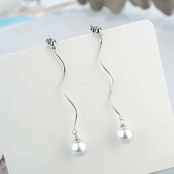 Jellystory mados 925 sterlingas sidabro auskarai su natūralių gėlavandenių perlų lašas auskarai papuošalai moterims, vestuves dovana