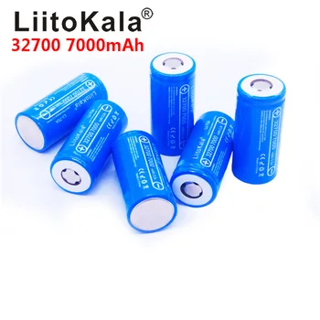 10vnt LiitoKala 32700 ląstelių lifepo4 7000 mah 3.2 V įkrovimo baterija (akumuliatorius su flat top LiFePO4 žibintuvėlį 32700 baterija 6500