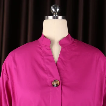 Moterų Laisvi Marškinėliai Suknelė Ilgomis Rankovėmis Mygtuką Aukštyn Atsitiktinis Mados Moterų Plius Dydis Afrikos Pavasario Elegantiškas Biuras Ponios Madingas Rūbeliai