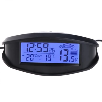 Skaitmeninis Automobilį ir Lauko Termometras Voltmeter Laiko Laikrodis, Signalizacijos, Apšvietimas EC98 77UD