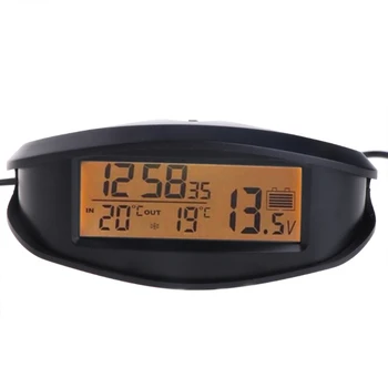 Skaitmeninis Automobilį ir Lauko Termometras Voltmeter Laiko Laikrodis, Signalizacijos, Apšvietimas EC98 77UD