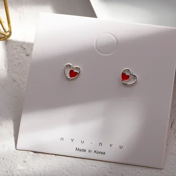 Lidavi Mados raudona širdies formos auskarai temperamentas kompaktiškas meilės ausų Papuošalai Japonija ir Pietų Korėja Vėjo Moterų Papuošalai VES6183