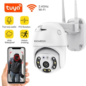INQMEGA TUYA PTZ Ip Kamera, Wi-fi, VAIZDO Stebėjimo Lauko 1080P 3MP Belaidžio Saugumo Kamerų Vaizdo Auto Stebėjimo Kameros apšvietimas