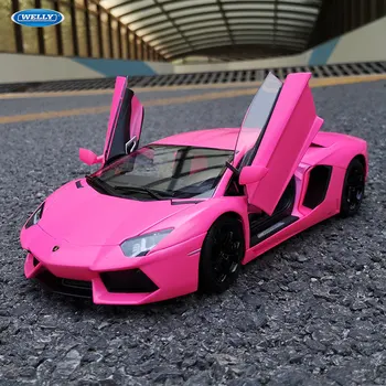 Welly 1:18 Lamborghini LP700-4 Rožinė lydinio automobilio modelis, modeliavimas, automobilių apdailos surinkimo dovana žaislas liejimo modelis berniukas žaislas