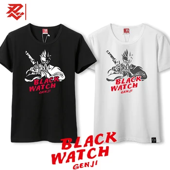 Nauja Odos!4 Spalvų Blackwatch Genji T-shirt Pora trumpomis Rankovėmis T-shirt Juoda Medvilnės Tees Unisex Mielas Cosplay Vasaros Marškinėliai