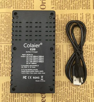 Colaier C20 1.2 V, 3,7 V 3.2 V 3.85 V/AAA 18650 18350 26650 10440 14500 16340 NiMH baterija, 
