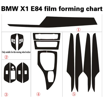 BMW X1 E84 2010-2016 Interjero Centrinis Valdymo Pultas Durų Rankena (3D/5D Anglies Pluošto Lipdukai Lipdukai Automobilio stilius Accessories