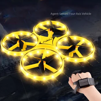 Mini Drone Indukcijos Drone Smart Žiūrėti Rankos Gestas Jutiklis Nuotolinis RC Sraigtasparniai Quadcopter Interaktyvių Žaislų Vaikams