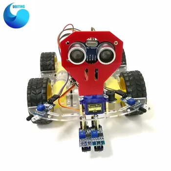 4WD Akrilo Vežimėlio WiFi Kontrolės Vengimo Stebėjimo Protingas Robotas Automobilių Važiuoklės Komplektas, Kodavimo Greitis Ultragarso Modulis Arduino Rinkinys