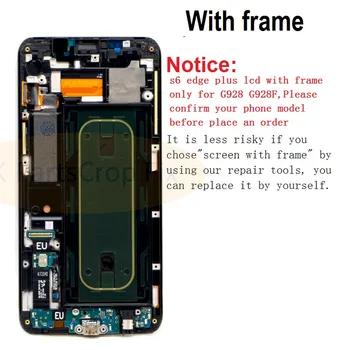 Samsung Galaxy S6 Krašto Plius LCD G928 G928F Ekranas Touch Screen Asamblėjos Pakeisti 5.7