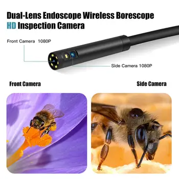 3In1 USB Endoskopą 8mm Dvigubo Objektyvo Wifi Tikrinimo Gyvatė Kamera, 2.0 Megapikselių Vandeniui Pusiau Standžios Borescope už OTG Android PC