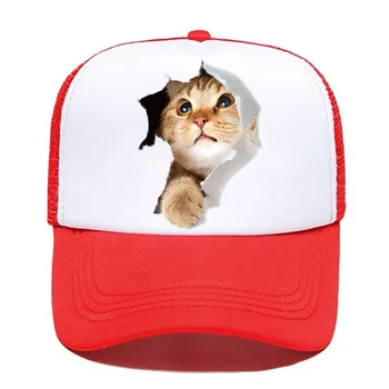 Spausdinti Beisbolo Kepuraitę Logotipą Skrybėlę, Katę, Didmeninė Vyrai Moterys Paprastas Atsitiktinis Juoda Balta Violetine Akių Bžūp