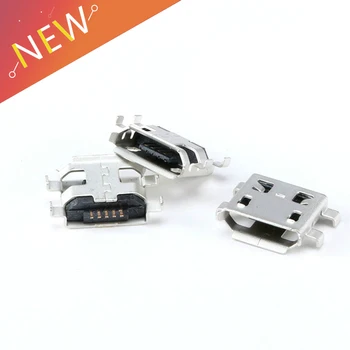 100vnt Micro USB 5pin B tipo 0,8 mm Female Jungtis Mobilusis Telefonas, Mini USB Jungtis 5pin Įkrovimo Lizdas Keturių pėdų plug