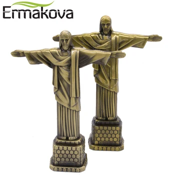 ERMAKOVA Metalo Brazilija Crist Redentor Jėzaus Statulėlės, Kristaus Atpirkėjo Statula Jėzaus Kristaus Statula Katalikų Dovana, Namų Dekoro