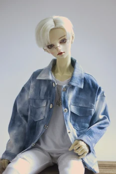BJD doll drabužius 1/3 1/4 1/6 MSD Dėdė dydžio mėlynos ir baltos spalvos margi džinsai atsitiktinis kailis lėlės priedai