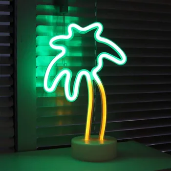 Neoninės Šviesos Ženklas LED Nakties Šviesos Flamingo Vienaragis Angelas Lempos Baterija, Miegamojo Lentelė Namų Vestuvių papuošalai Kalėdų