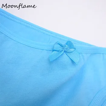 Moonflame 5 vnt./daug 6 vientisos Spalvos Medvilnės Moterų Bikini Thong Apatiniai 86378