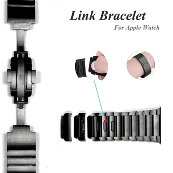 Dirželis Apple Watch Band 6 SE 5 4 correa iwatch 44mm 40mm 42mm 38mm 316L nerūdijančio plieno nuorodą apyrankę appel žiūrėti priedai