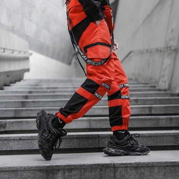 2020 m. naujai Atvykusių Vyrų Streetwear Kelnes Hip-Hop Pieštuku Kelnės Kelio Sweatpant Vyras Haremo Kelnės ABZ672
