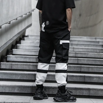 2020 m. naujai Atvykusių Vyrų Streetwear Kelnes Hip-Hop Pieštuku Kelnės Kelio Sweatpant Vyras Haremo Kelnės ABZ672
