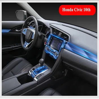 Honda Civic 10 TPU Įbrėžimams Atspariu Anti pirštų Atspaudų Lipdukas Prietaisų skydelį, Navigacijos Ekrano Apsauginės Plėvelės Didelis Elastingumas